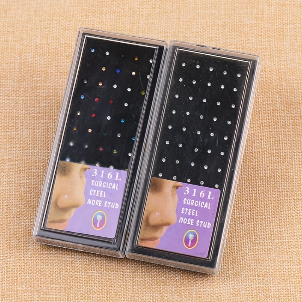Body Jewelry Store - 60 個のノーズリングセットスタッドピアスステンレス鋼ノーズピアスセットボディジュエリーセット 857 ストア