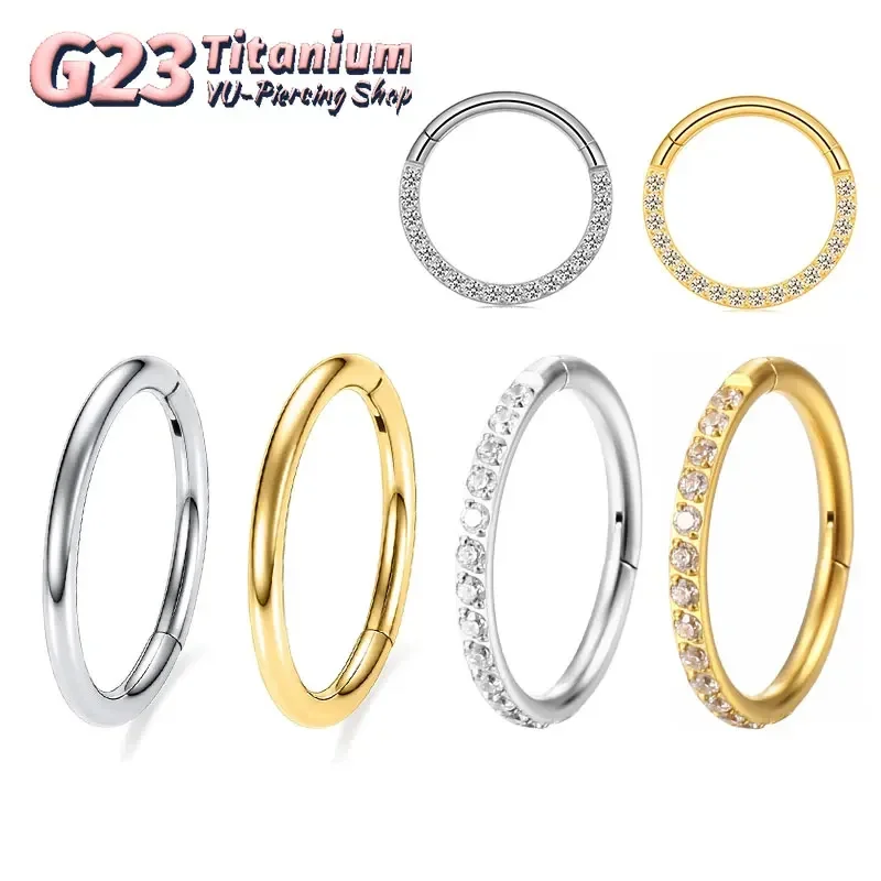 Septum Clicker Ring - G23 チタン鼻リング 14 グラム 16 グラム