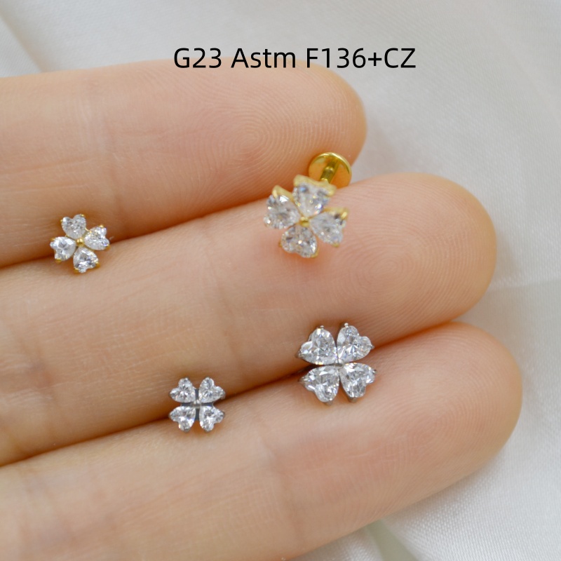 Body Jewelry Store - AMIGATINA卸売店 10個入り G23チタン ASTM F136 CZ
