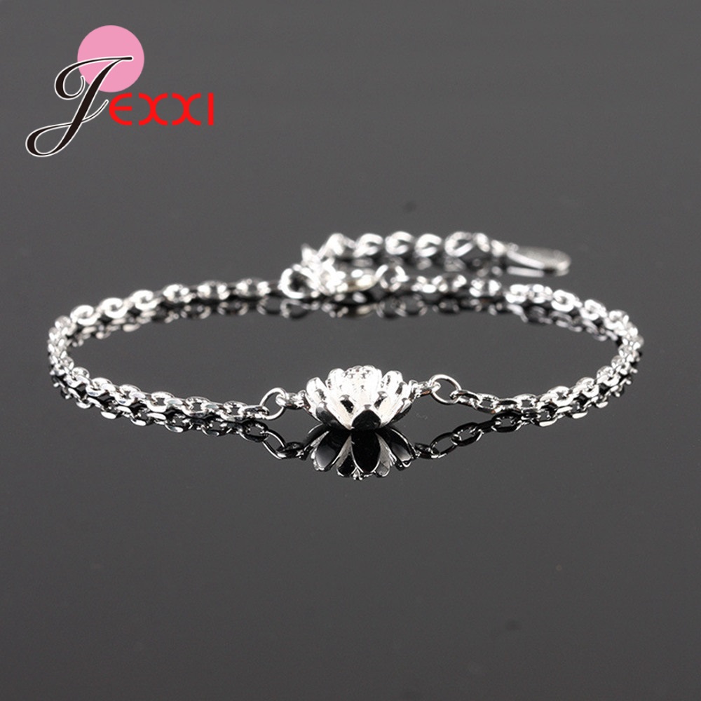 Yellow Body Jewelry - 植物の花 925 スターリングシルバーブレスレット女性のためのイエローホワイトカラーブレスレット金属チェーン腕章ボディジュエリー Pulsera Mujer