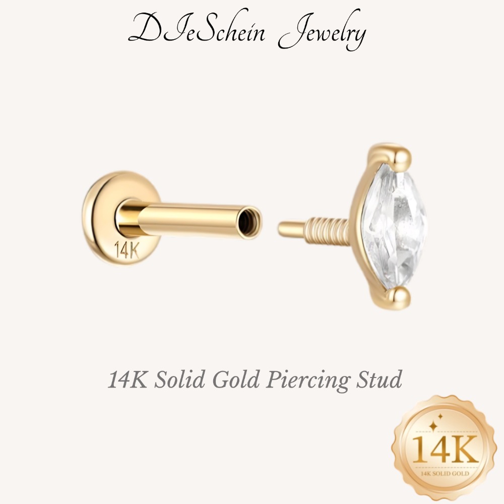 Septum Clicker Ring - DIeSchein 14Kソリッドゴールド製女性用軟骨ピアス ヘリックス ダイス トラガス セプタム
