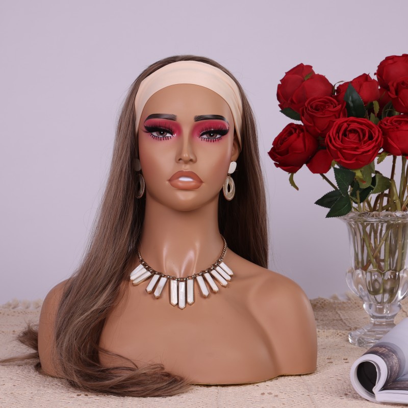 PVC製ハーフボディマネキンヘッド、赤いアイシャドウとまつげ - Body Jewelry Store のレビューと価格