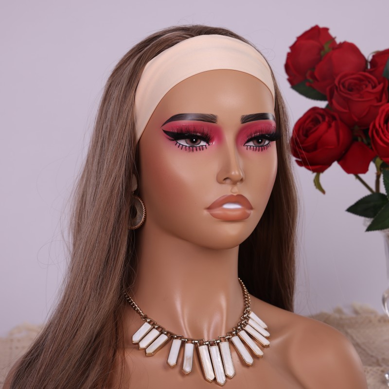 PVC製ハーフボディマネキンヘッド、赤いアイシャドウとまつげ - Body Jewelry Store のレビューと価格