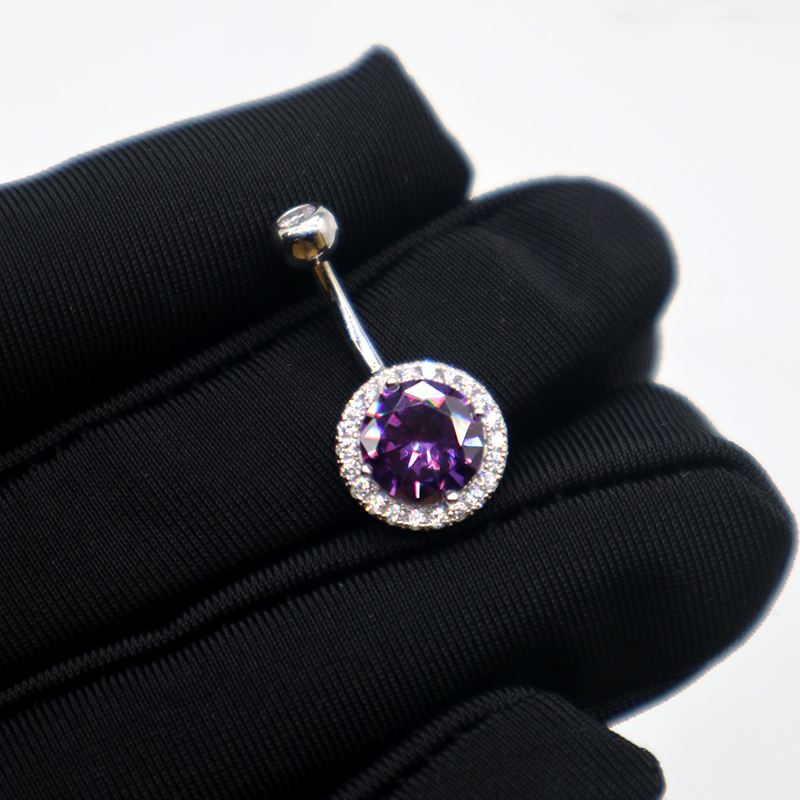 MIQIAO 925 スターリングシルバーピアスへそリング円 - Yellow Body Jewelry のレビューと価格