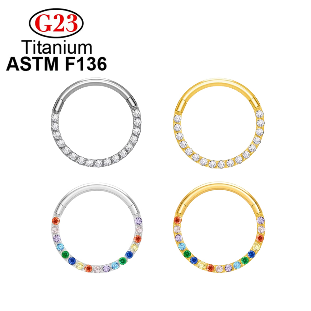 ASTM F136 G23 チタン 16G/18G ノーズリ - Septum Clicker Ring のレビューと価格