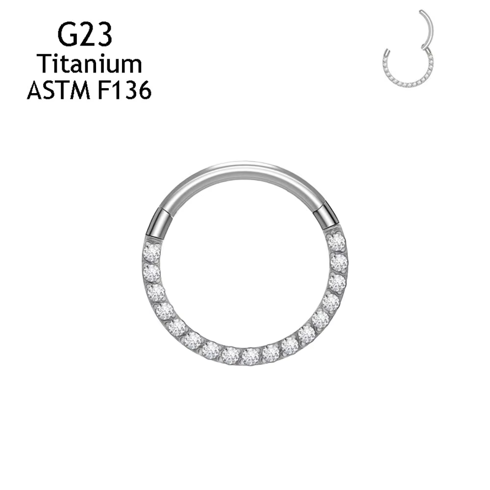 ASTM F136 G23 チタン 16G/18G ノーズリ - Septum Clicker Ring のレビューと価格