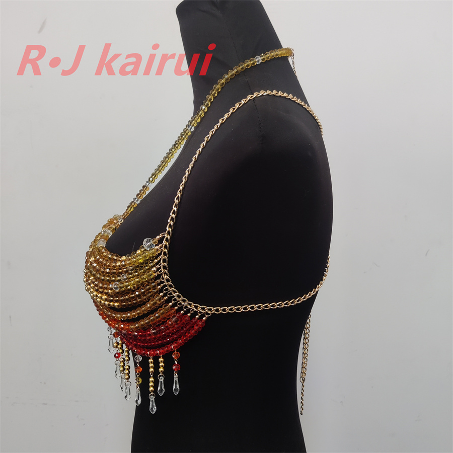 RJ ファッションセクシーなメタルイエローレッドクリスタルガ - Yellow Body Jewelry のレビューと価格