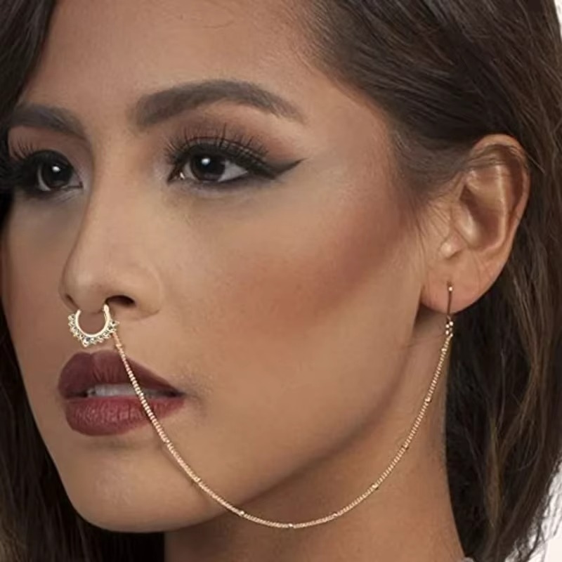 1個/セット イエローゴールド フェイクセプタムリング セプ - Yellow Body Jewelry のレビューと価格