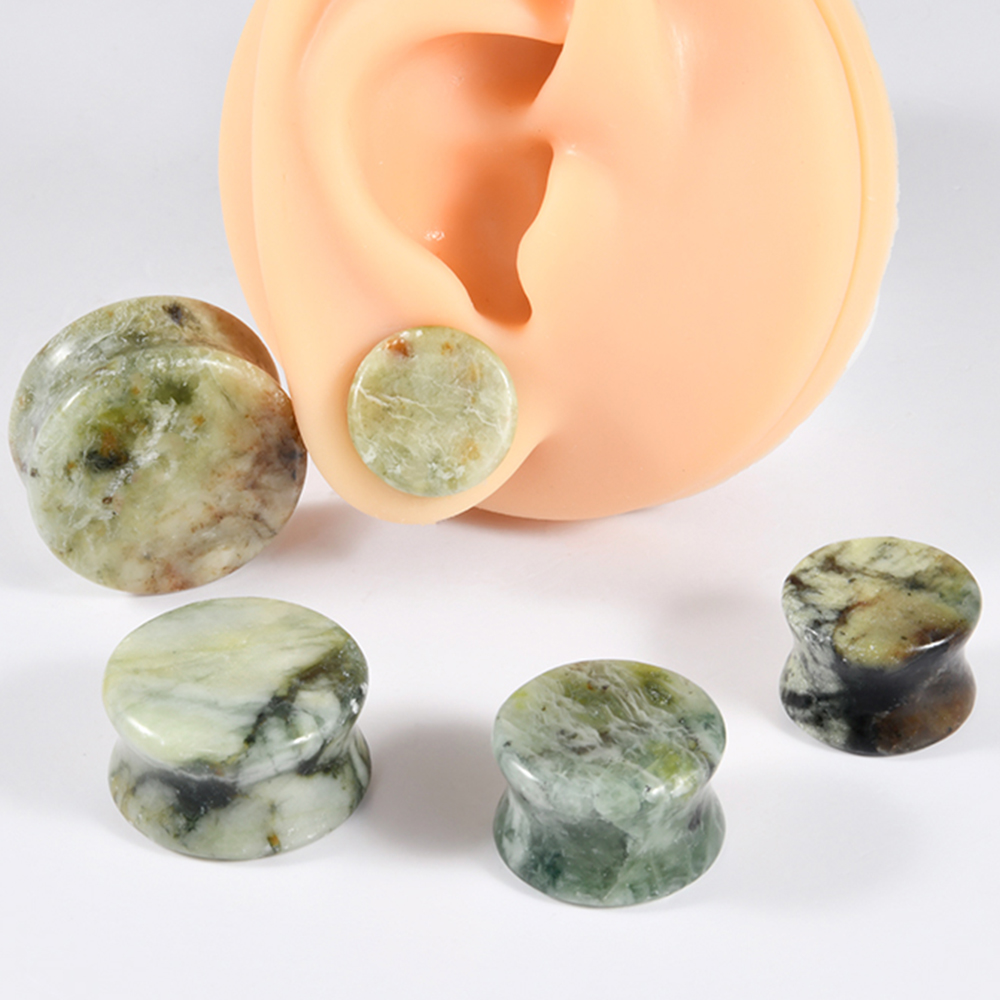 1-2個入り ナチュラルグリーンイエロー ジェイドストーン  - Yellow Body Jewelry のレビューと価格