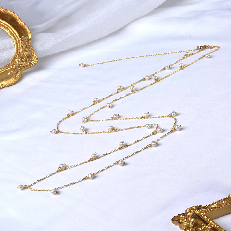 ニンフファインジュエリー天然淡水パールウエストチェーン手作り - Yellow Body Jewelry のレビューと価格