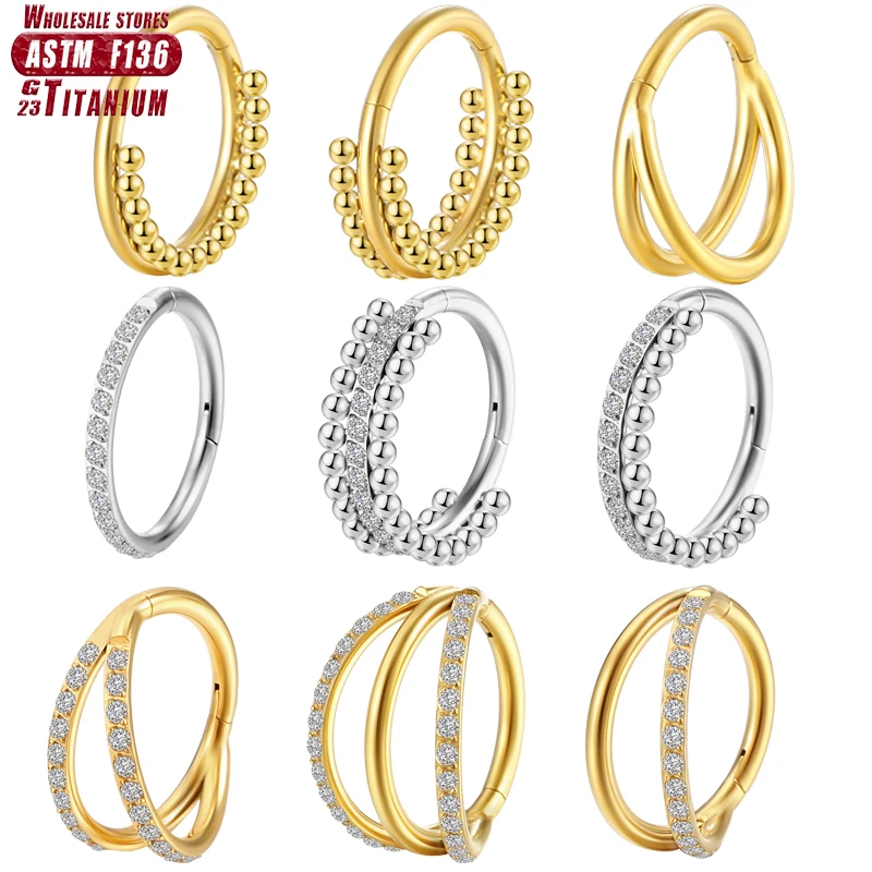 F136 チタン鼻中隔リングピアスヘリックスクリッカーイヤリ - Septum Clicker Ring のレビューと価格