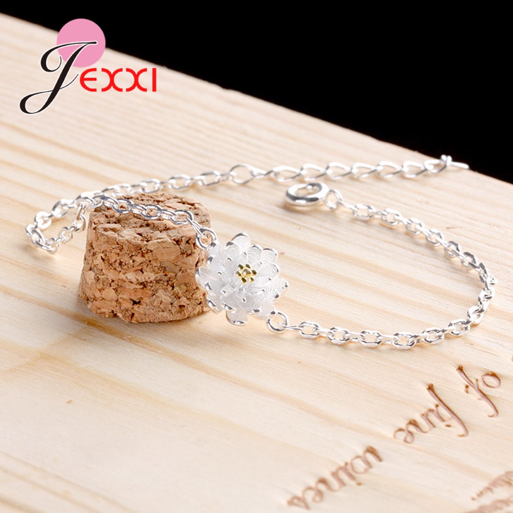 植物の花 925 スターリングシルバーブレスレット女性のため - Yellow Body Jewelry のレビューと価格