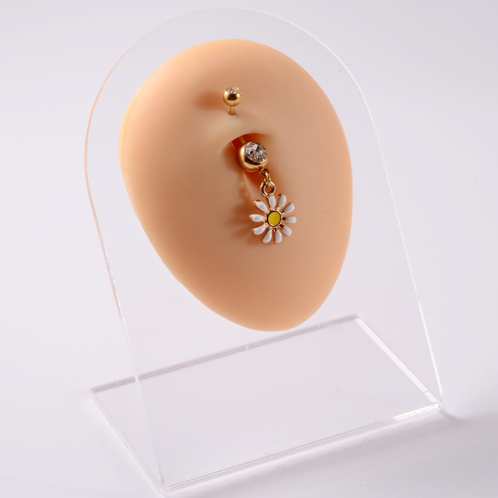ステンレス鋼のイヤリング,361lのピアス,花の形,ピンクと - Yellow Body Jewelry のレビューと価格