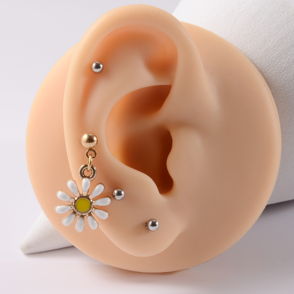 ステンレス鋼のイヤリング,361lのピアス,花の形,ピンクと - Yellow Body Jewelry のレビューと価格
