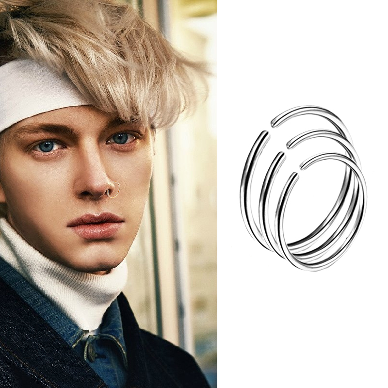 9 ピース/ロット鋼耳ピアスヘリックスピアス眉毛ピアスリップ - Septum Clicker Ring のレビューと価格