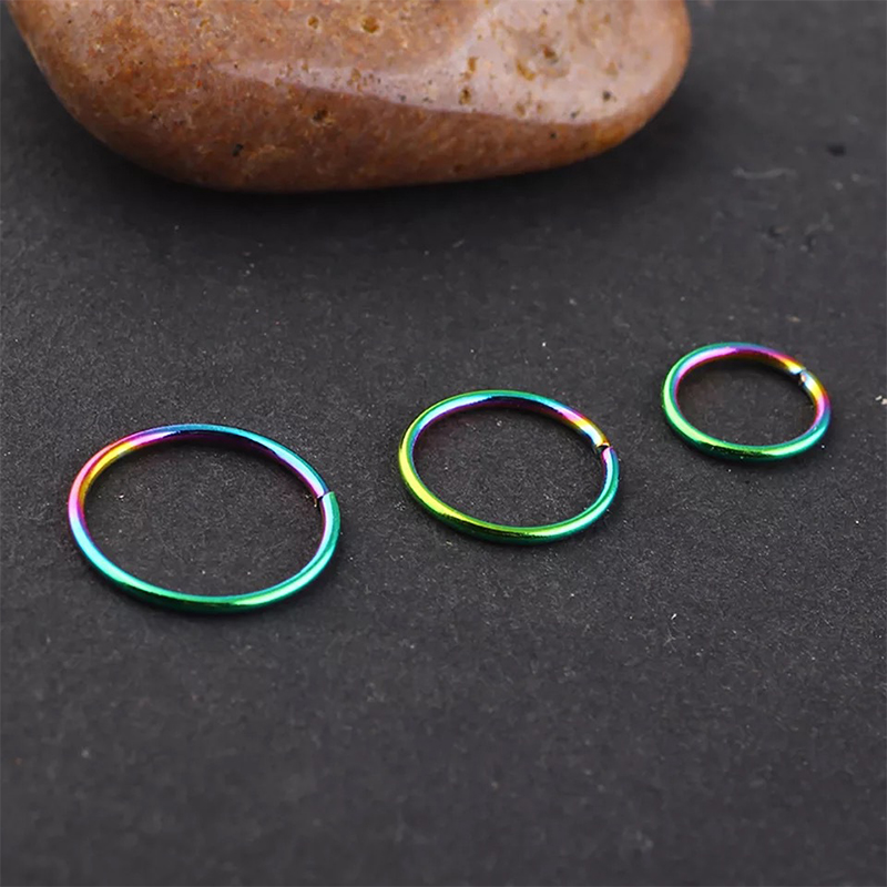 9 ピース/ロット鋼耳ピアスヘリックスピアス眉毛ピアスリップ - Septum Clicker Ring のレビューと価格