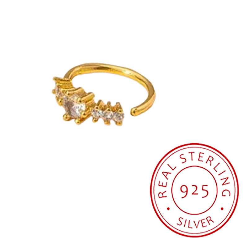 シンプルな単列幾何学的な S925 シルバーイエロー鼻リング - Yellow Body Jewelry のレビューと価格