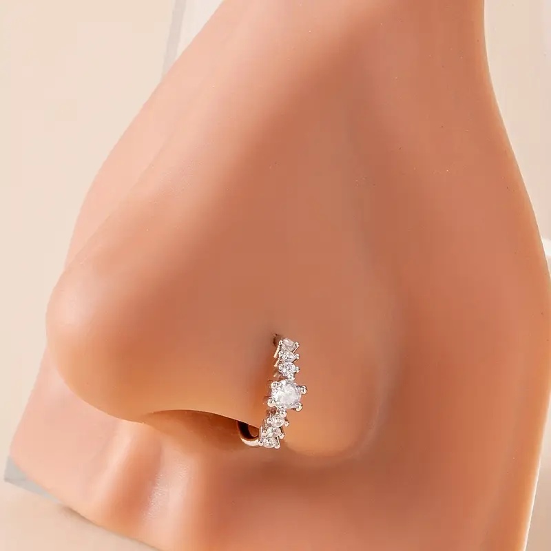 シンプルな単列幾何学的な S925 シルバーイエロー鼻リング - Yellow Body Jewelry のレビューと価格