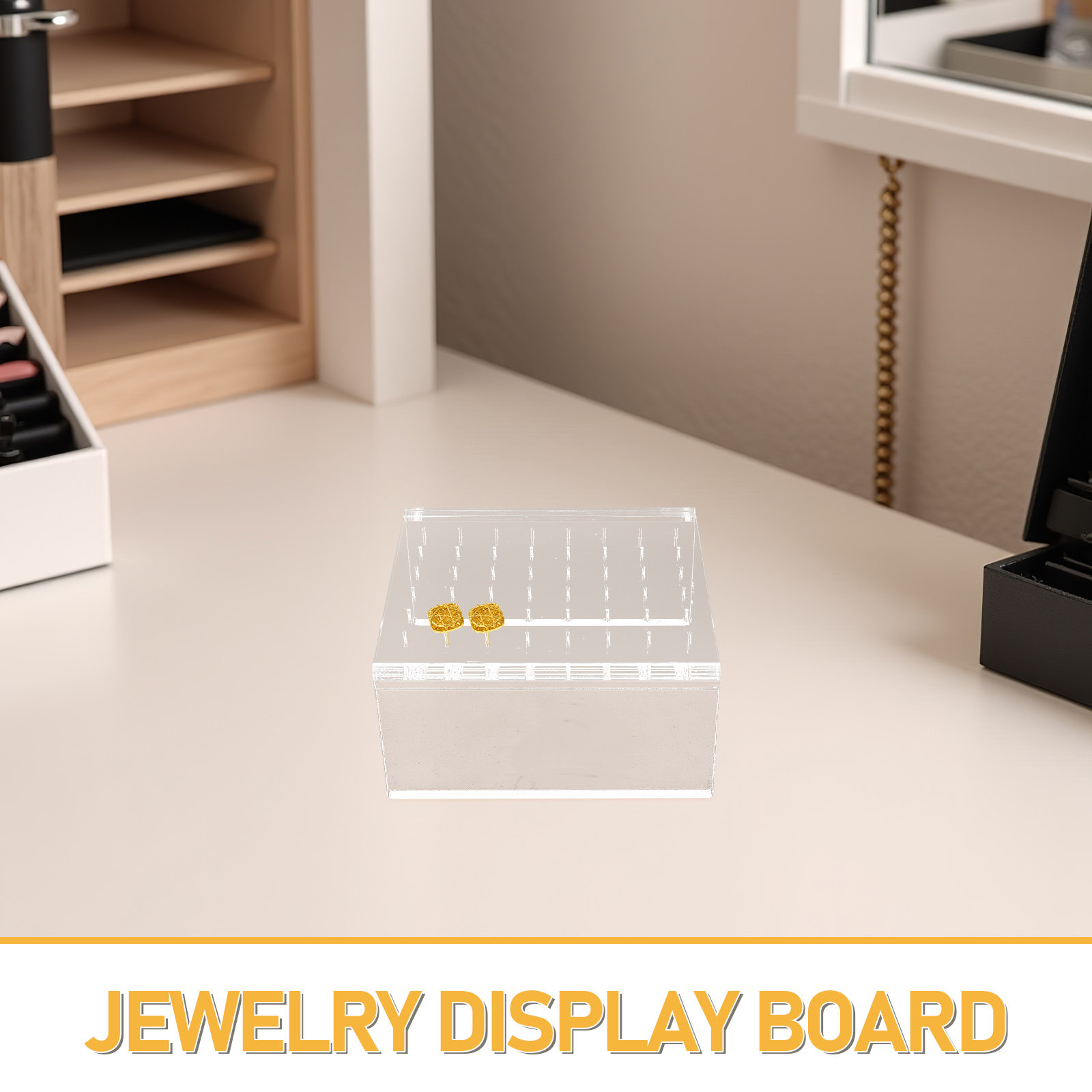 高級感のある透明アクリル製イヤリング展示ボード。モダンなデザ - Body Jewelry Store のレビューと価格