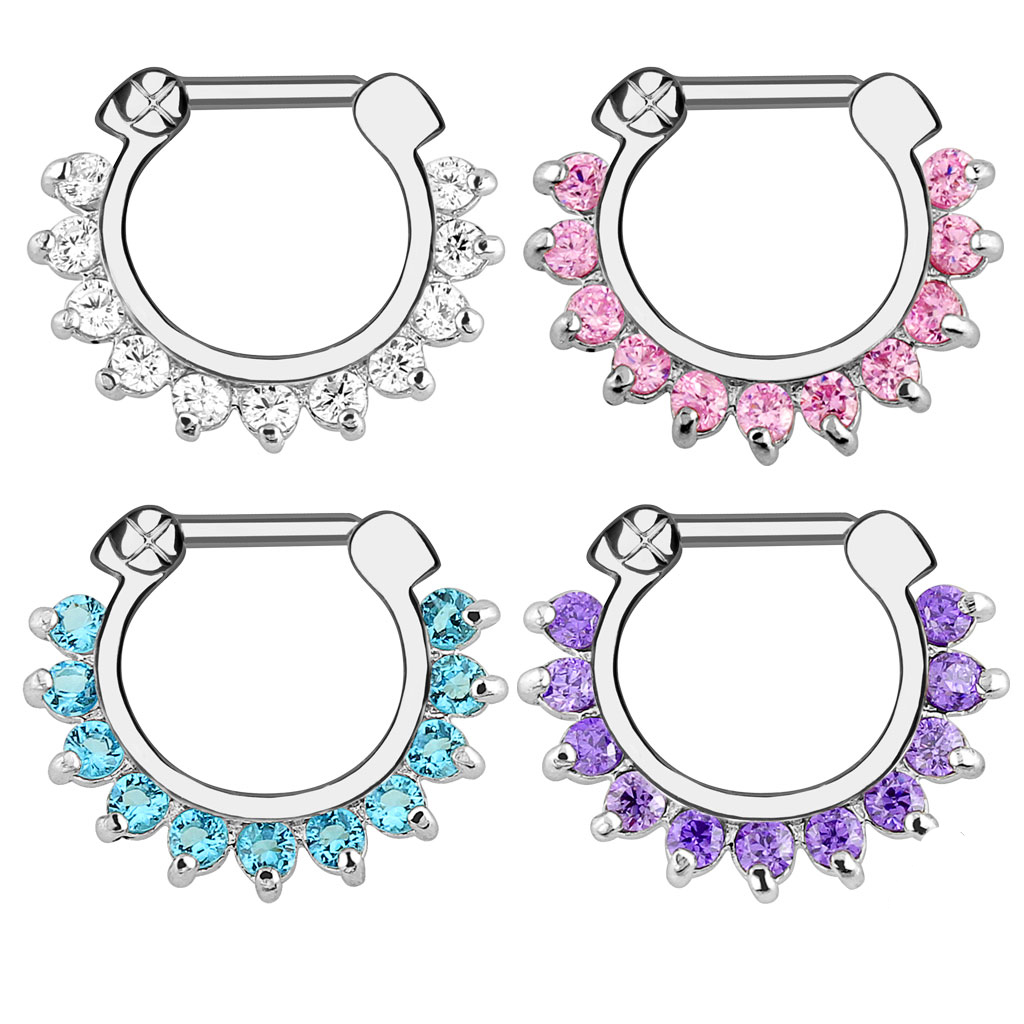 1個入りフープクリップオンノーズセプタムリング、男女兼用、ス - Septum Clicker Ring のレビューと価格