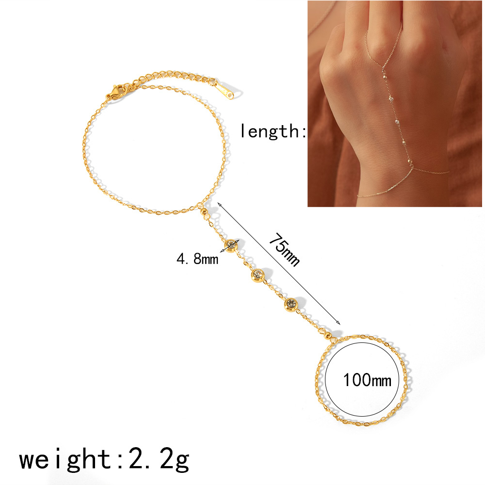 14K イエローゴールドメッキステンレス鋼ハンドチェーンブレ - Yellow Body Jewelry のレビューと価格