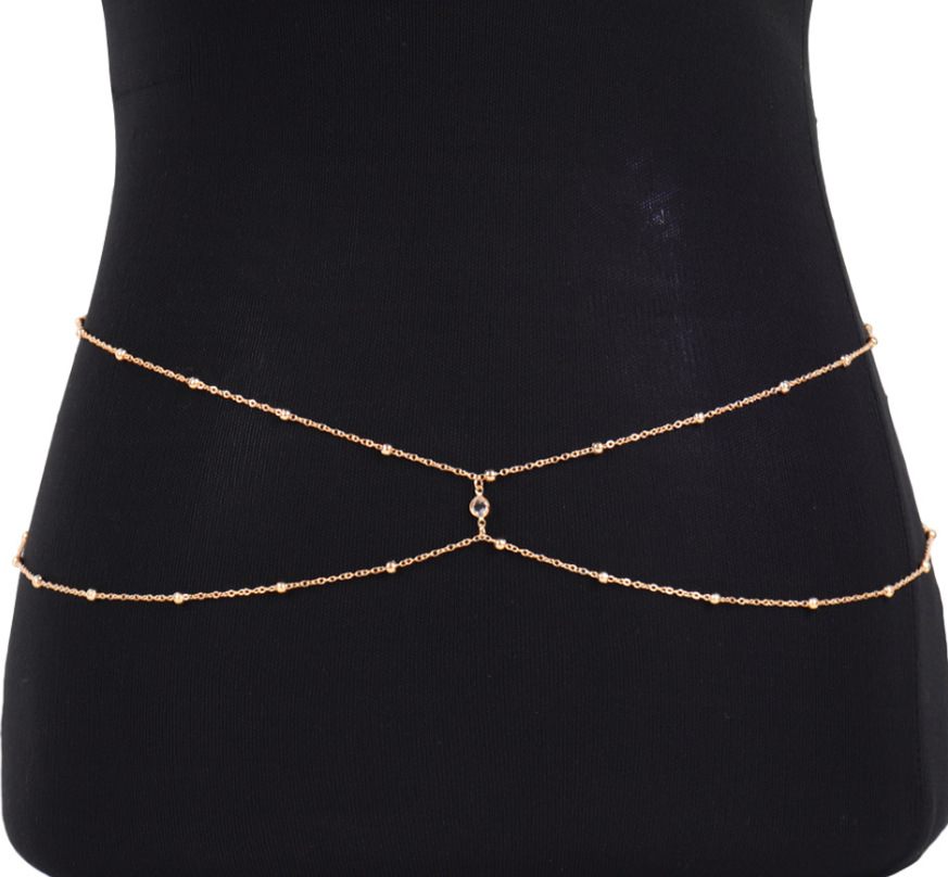 女性用パールベリーチェーン,ビーチジュエリー,メタル,アクセ - Body Jewelry By The Chain Gang のレビューと価格