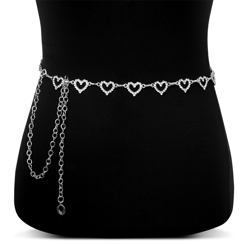 ファッションラインストーンハートウエストチェーン女性用調節可 - Body Jewelry By The Chain Gang のレビューと価格