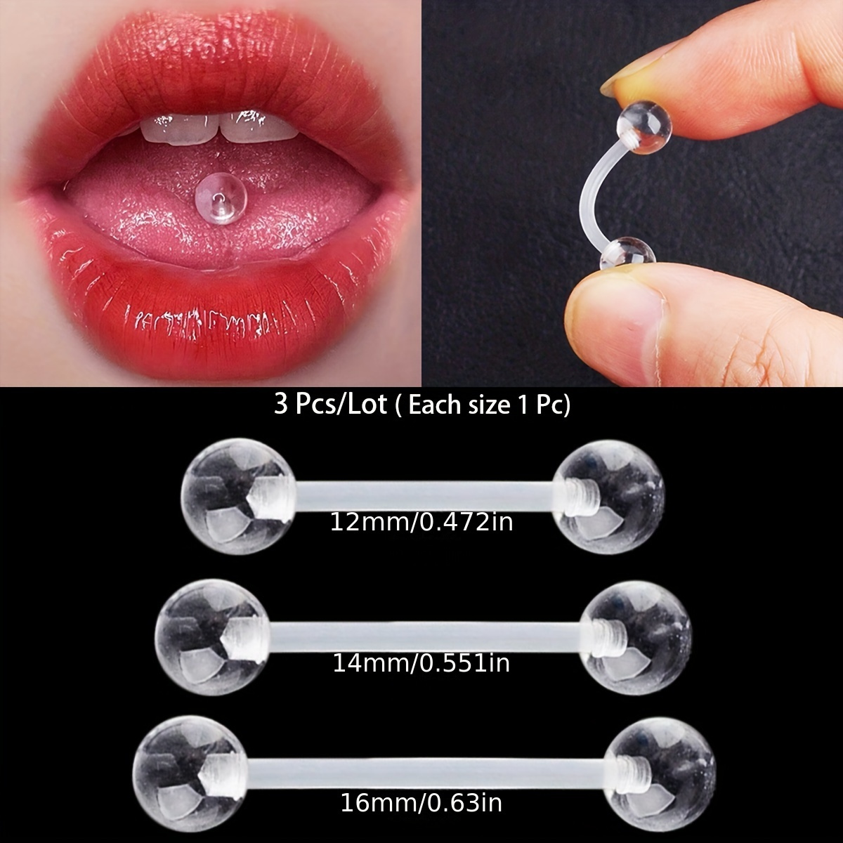 3 ピース/セット (各サイズ 1 ピース) ソフト透明不可 - Body Jewelry Store のレビューと価格
