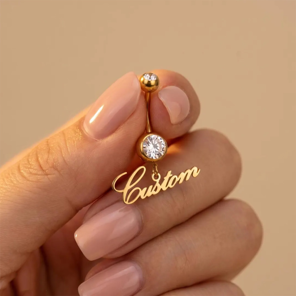 パーソナライズされたジルコン製カスタムネームセクシーネイブル - Body Jewelry Names のレビューと価格