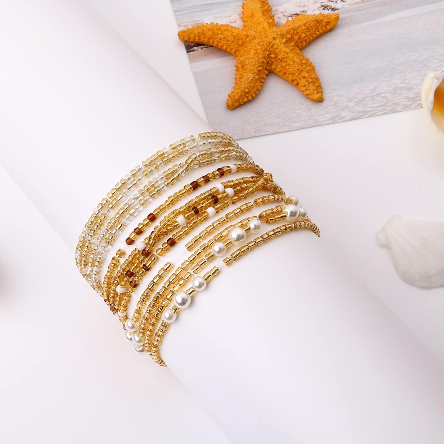 女性用ウエストビーズ、ベリーチェーン、伸縮性のあるアフリカ風 - Body Jewelry By The Chain Gang のレビューと価格