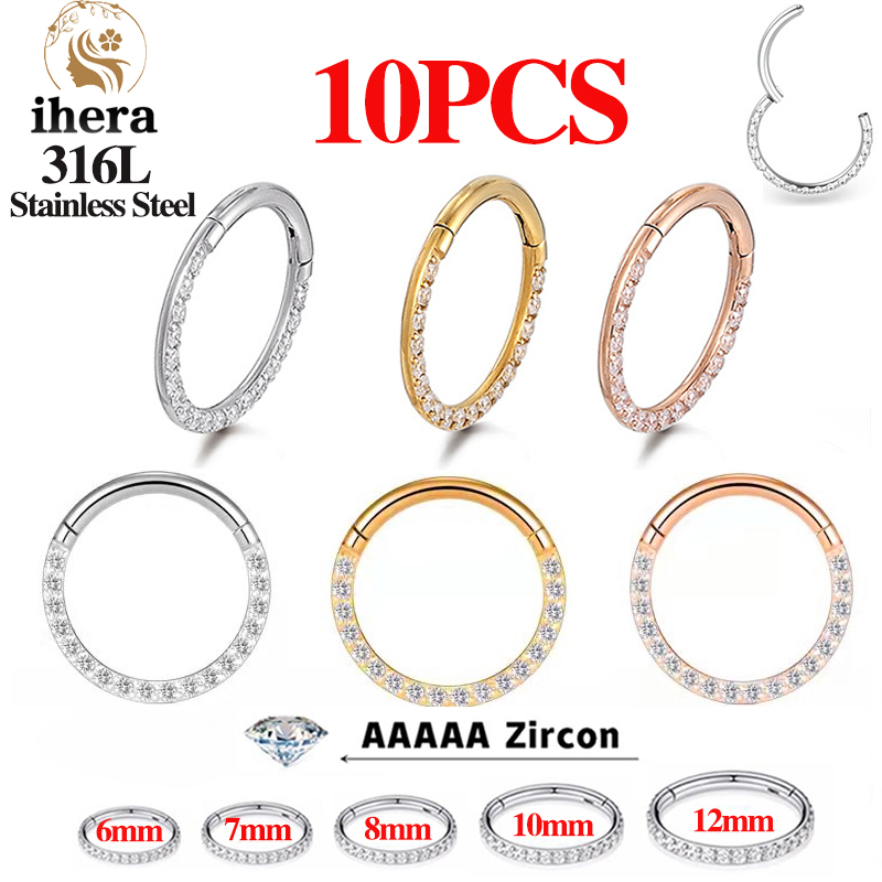 1/10個入り ステンレス製ノーズリング セプタムクリッカー - Septum Clicker Ring のレビューと価格