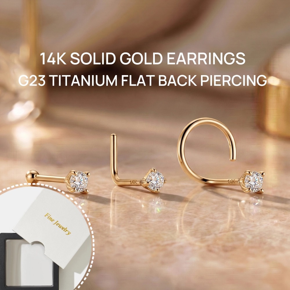 DIeSchein 14Kソリッドゴールドノーズボーンミニマ - Yellow Body Jewelry のレビューと価格