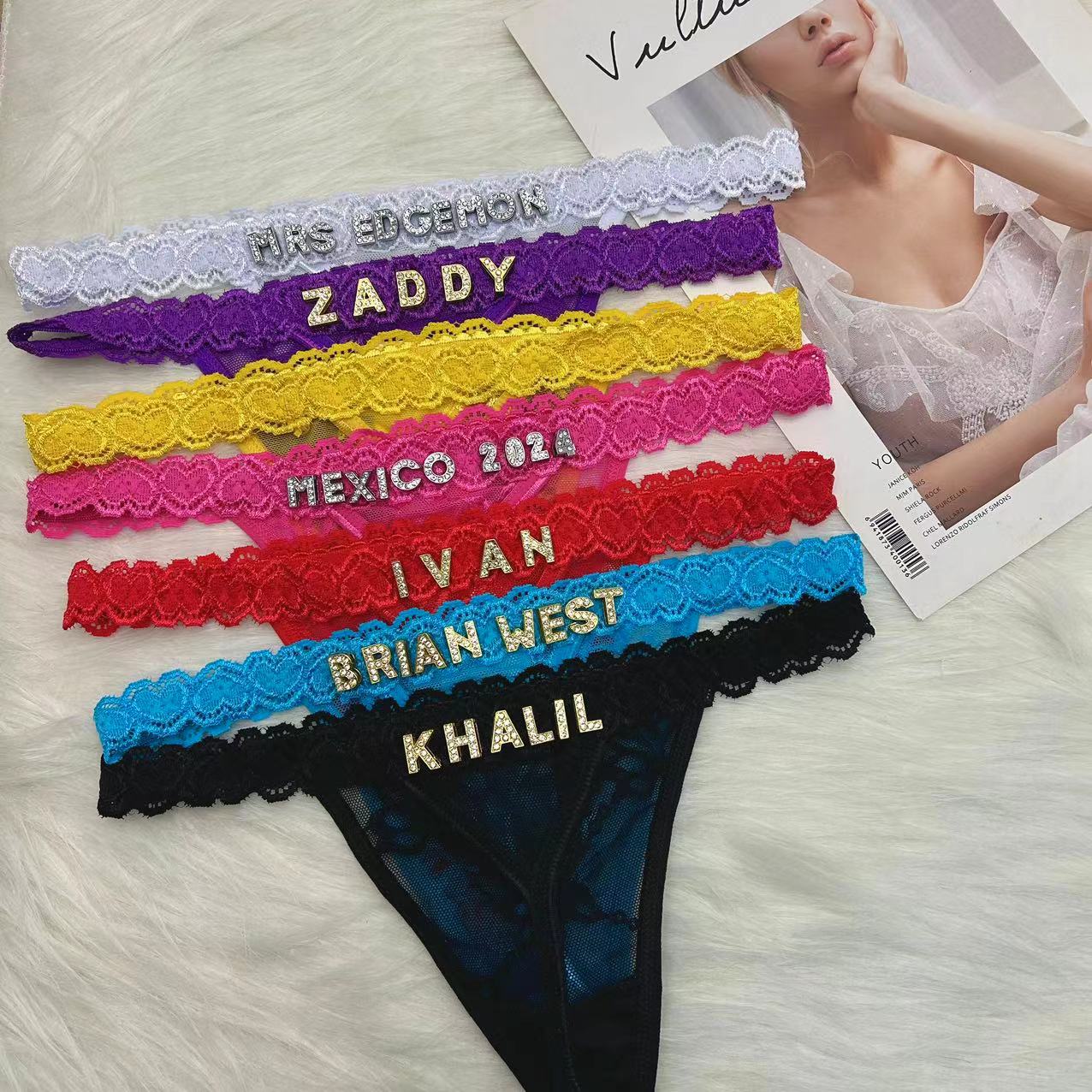 カスタム Tバックパンティー名前 DIY ラインストーンレタ - Body Jewelry Names のレビューと価格