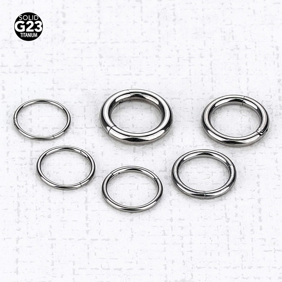 1PC G23 チタンヒンジセグメントリング鼻リングピアス乳 - Septum Clicker Ring のレビューと価格