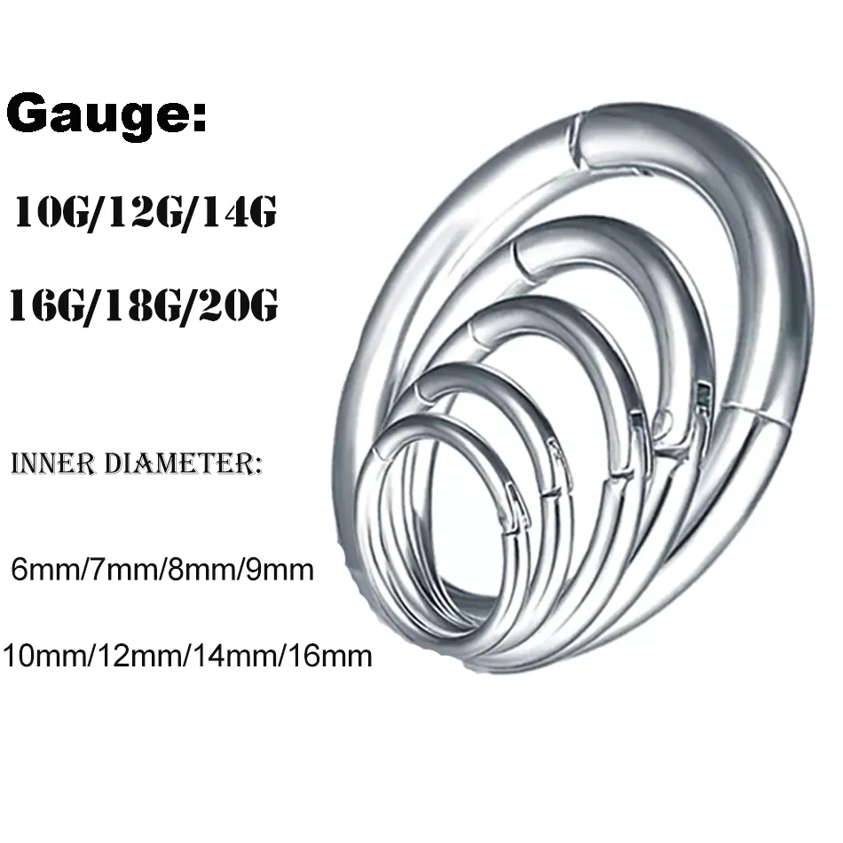 1PC G23 チタンヒンジセグメントリング鼻リングピアス乳 - Septum Clicker Ring のレビューと価格