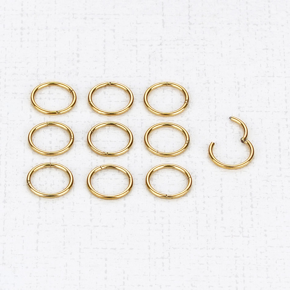 1PC G23 チタンヒンジセグメントリング鼻リングピアス乳 - Septum Clicker Ring のレビューと価格