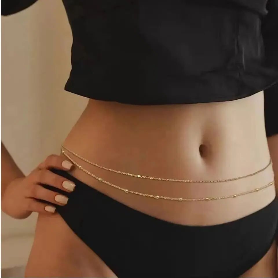ヒップホップ二層ベリーチェーン女性のための Y2K ゴールド - Body Jewelry By The Chain Gang のレビューと価格