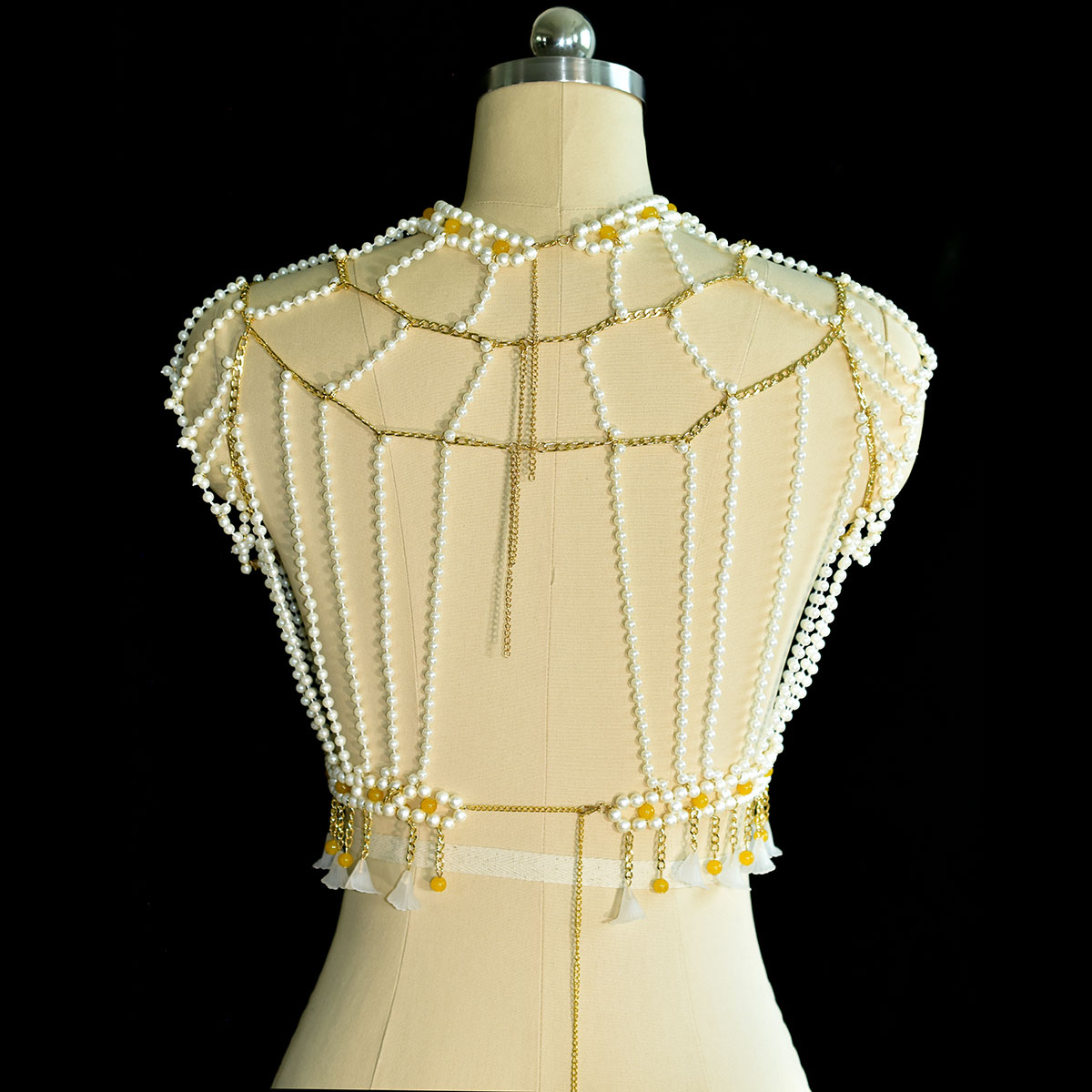 エレガントなファッション華やかなイミテーションパールボディジ - Yellow Body Jewelry のレビューと価格