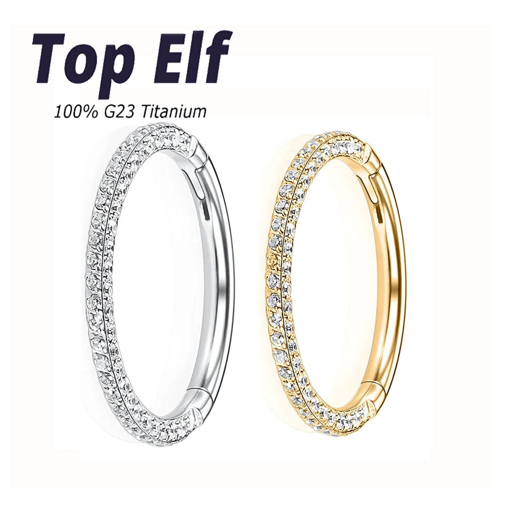 G23 チタン鼻耳ピアスセプタムジュエリー 3 サイズジルコ - Septum Clicker Ring のレビューと価格