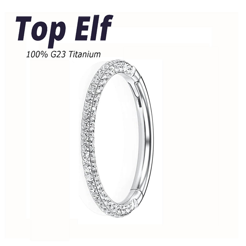 G23 チタン鼻耳ピアスセプタムジュエリー 3 サイズジルコ - Septum Clicker Ring のレビューと価格