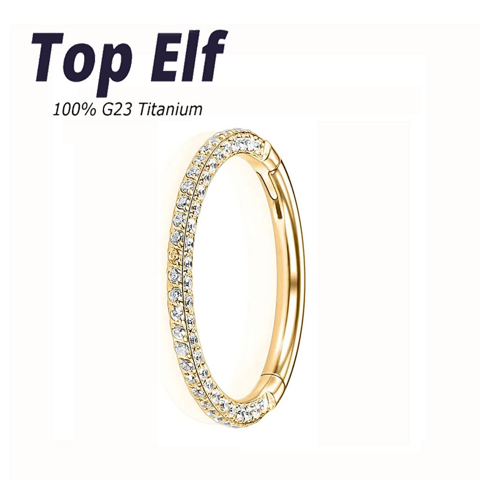 G23 チタン鼻耳ピアスセプタムジュエリー 3 サイズジルコ - Septum Clicker Ring のレビューと価格