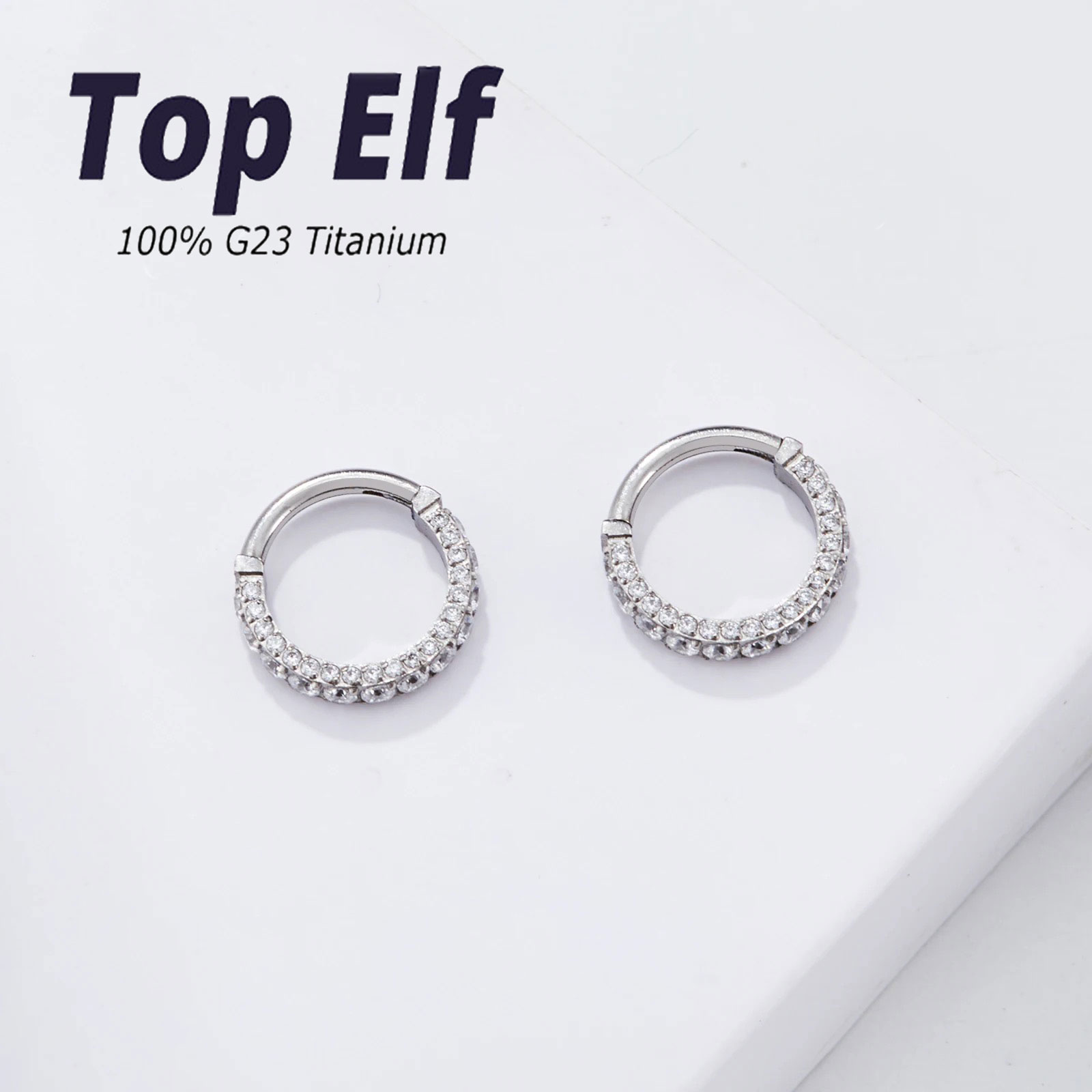 G23 チタン鼻耳ピアスセプタムジュエリー 3 サイズジルコ - Septum Clicker Ring のレビューと価格