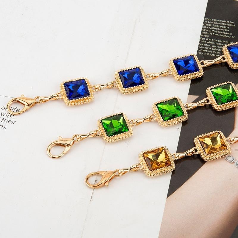 レトロブルーグリーンイエローダイヤモンドメタルウエストチェー - Yellow Body Jewelry のレビューと価格