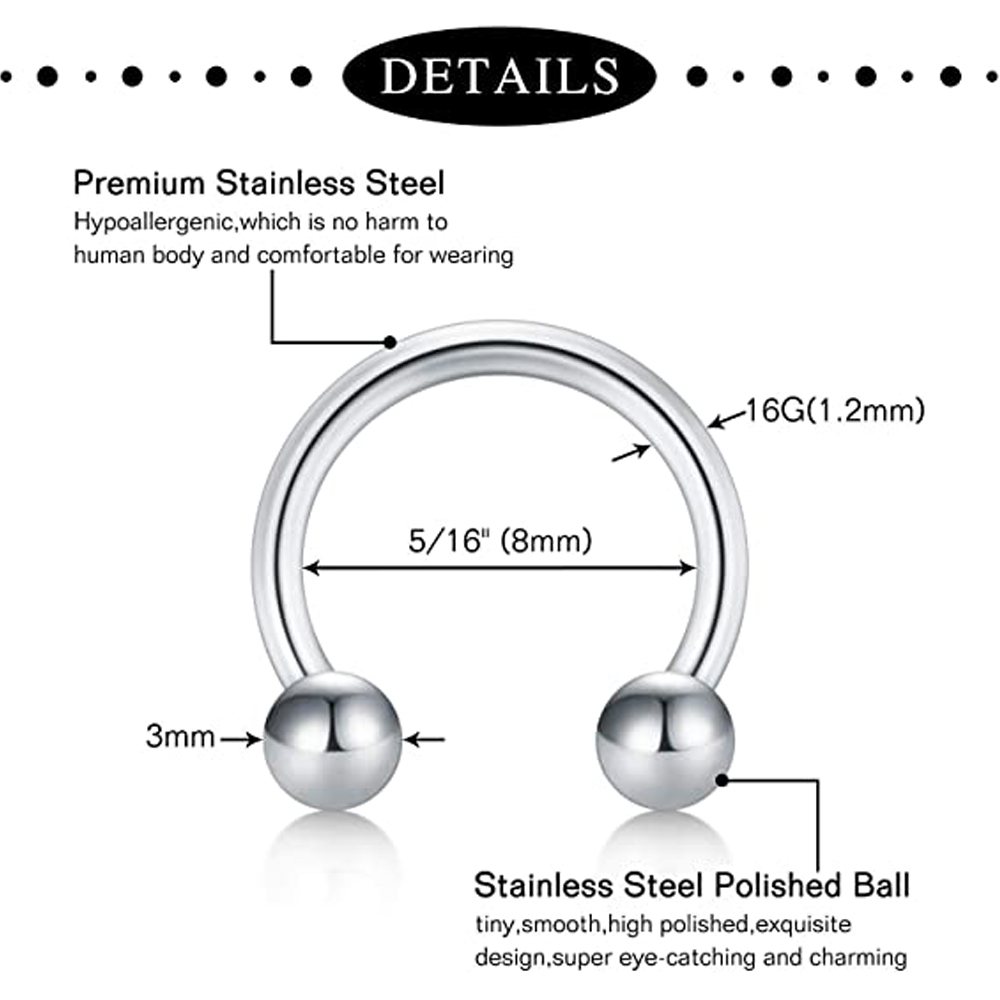 1 個セプタムリングフープ鼻リング馬蹄ステンレス鋼軟骨イヤリ - Septum Clicker Ring のレビューと価格