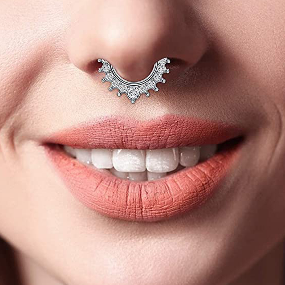 1 個セプタムリングフープ鼻リング馬蹄ステンレス鋼軟骨イヤリ - Septum Clicker Ring のレビューと価格